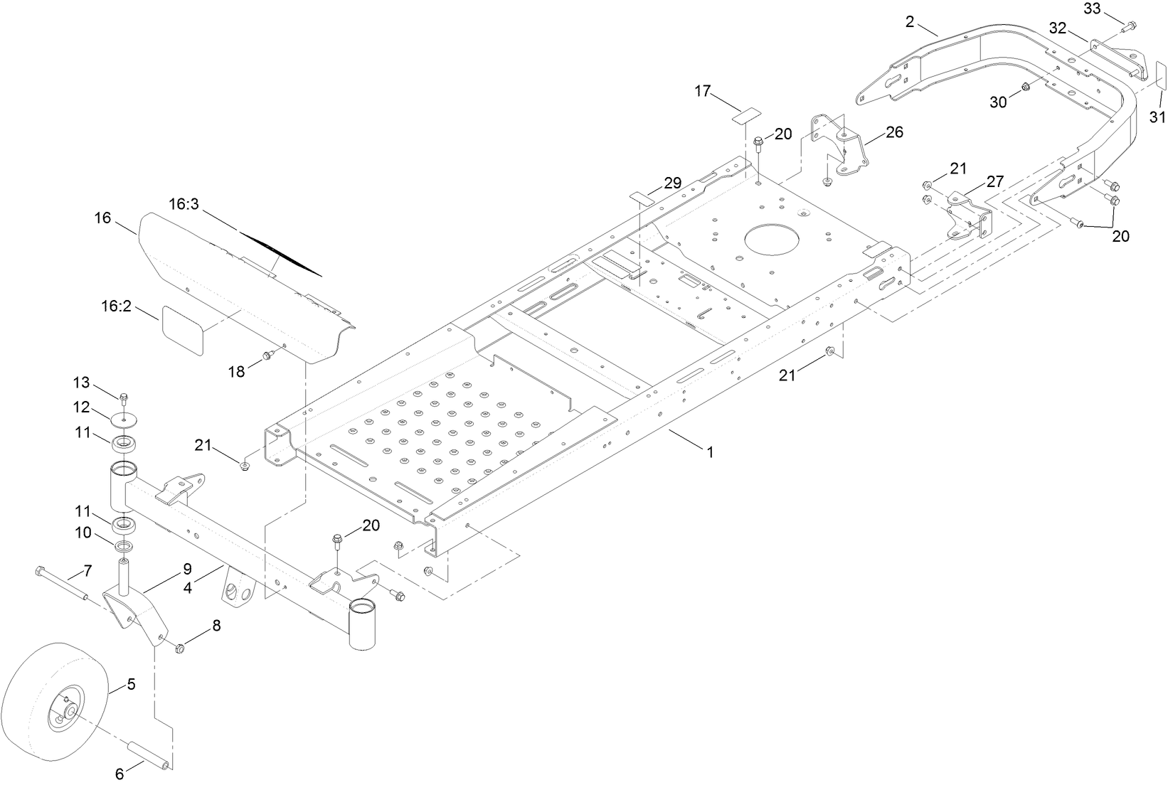 Fame, Front Axle and Caster Wheel Assembly