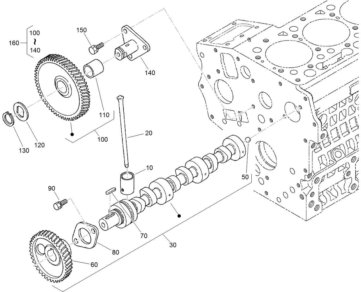 Camshaft and Idle Gear Shaft Assembly