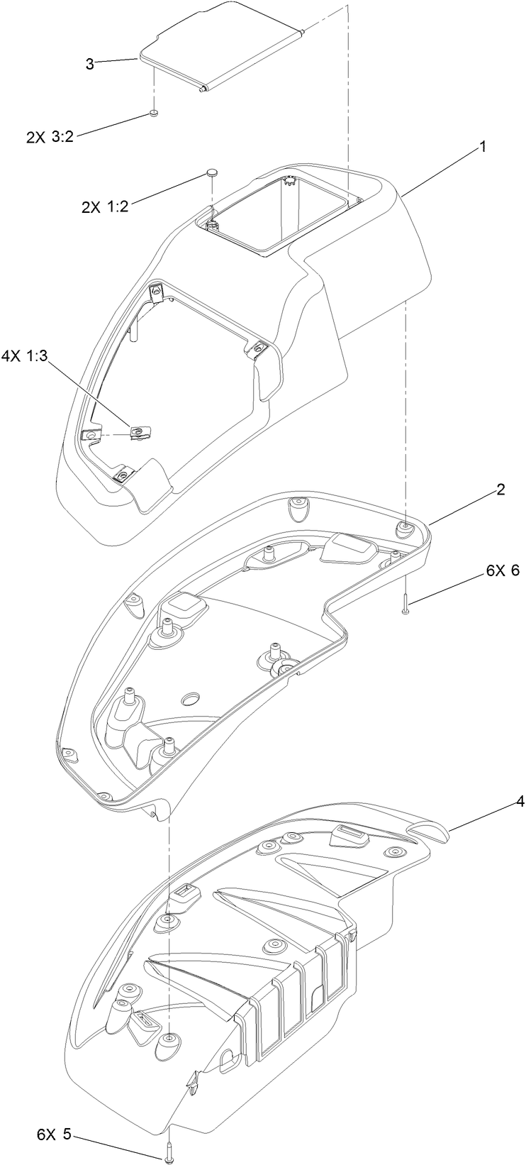 RH Console Assembly No. 115-7400