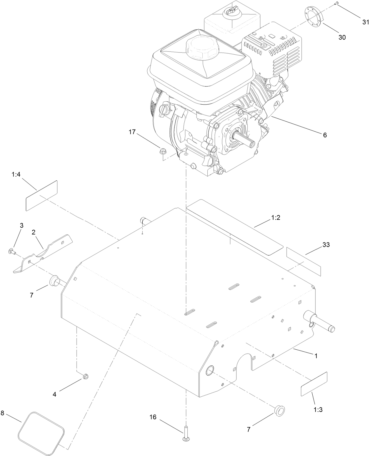 Frame and Engine Assembly
