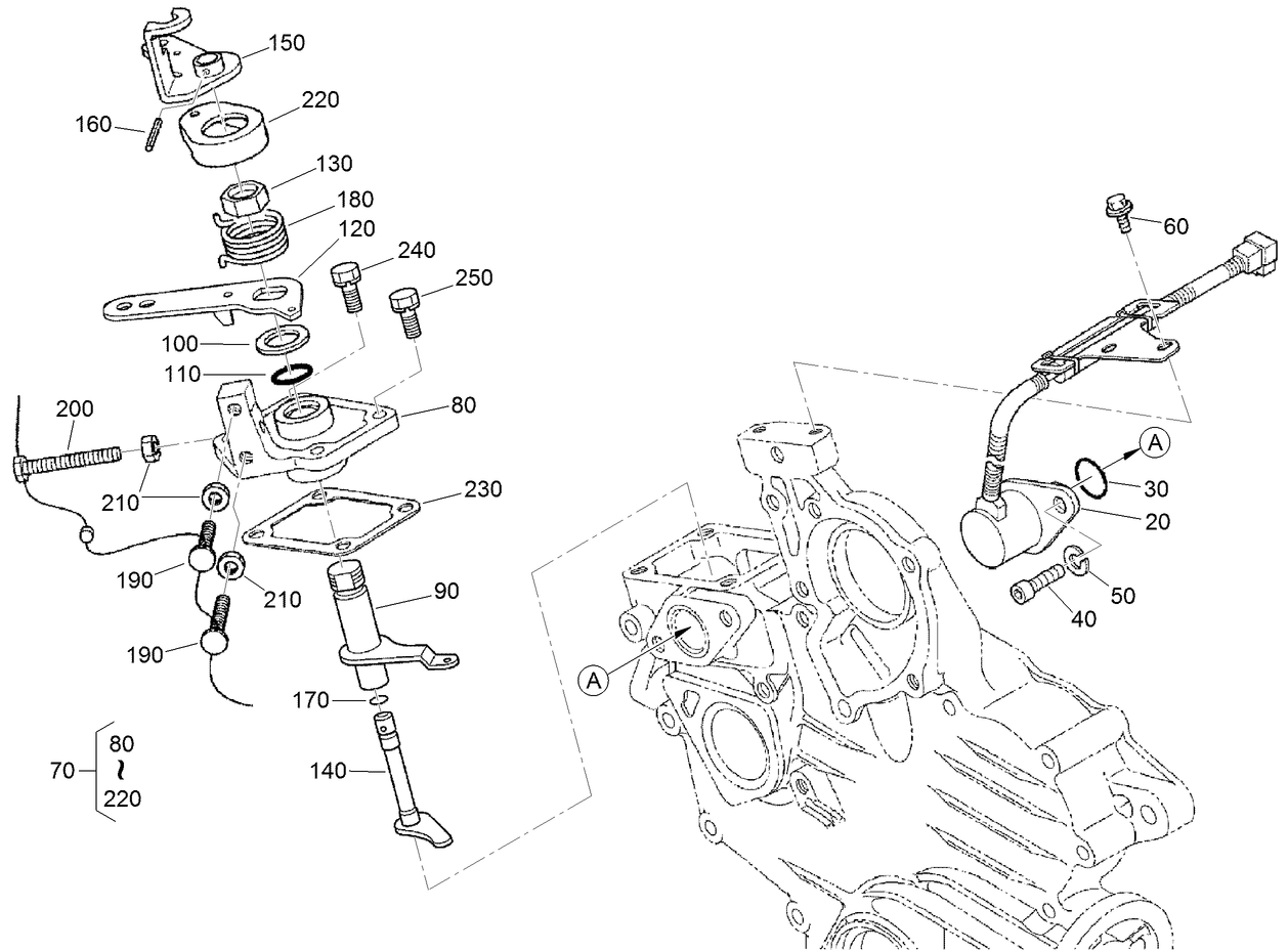 Stop Solenoid and Speed Control Plate Assembly