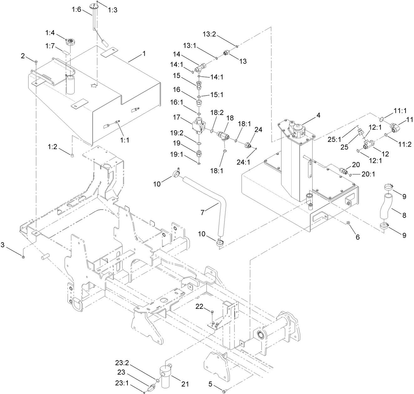 Fuel Tank and Hydraulic Tank Assembly