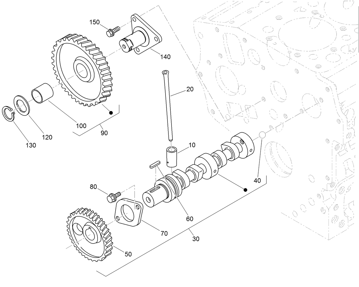 Camshaft and Idle Gear Shaft Assembly