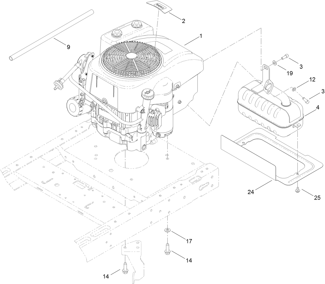 Engine and Exhaust Assembly