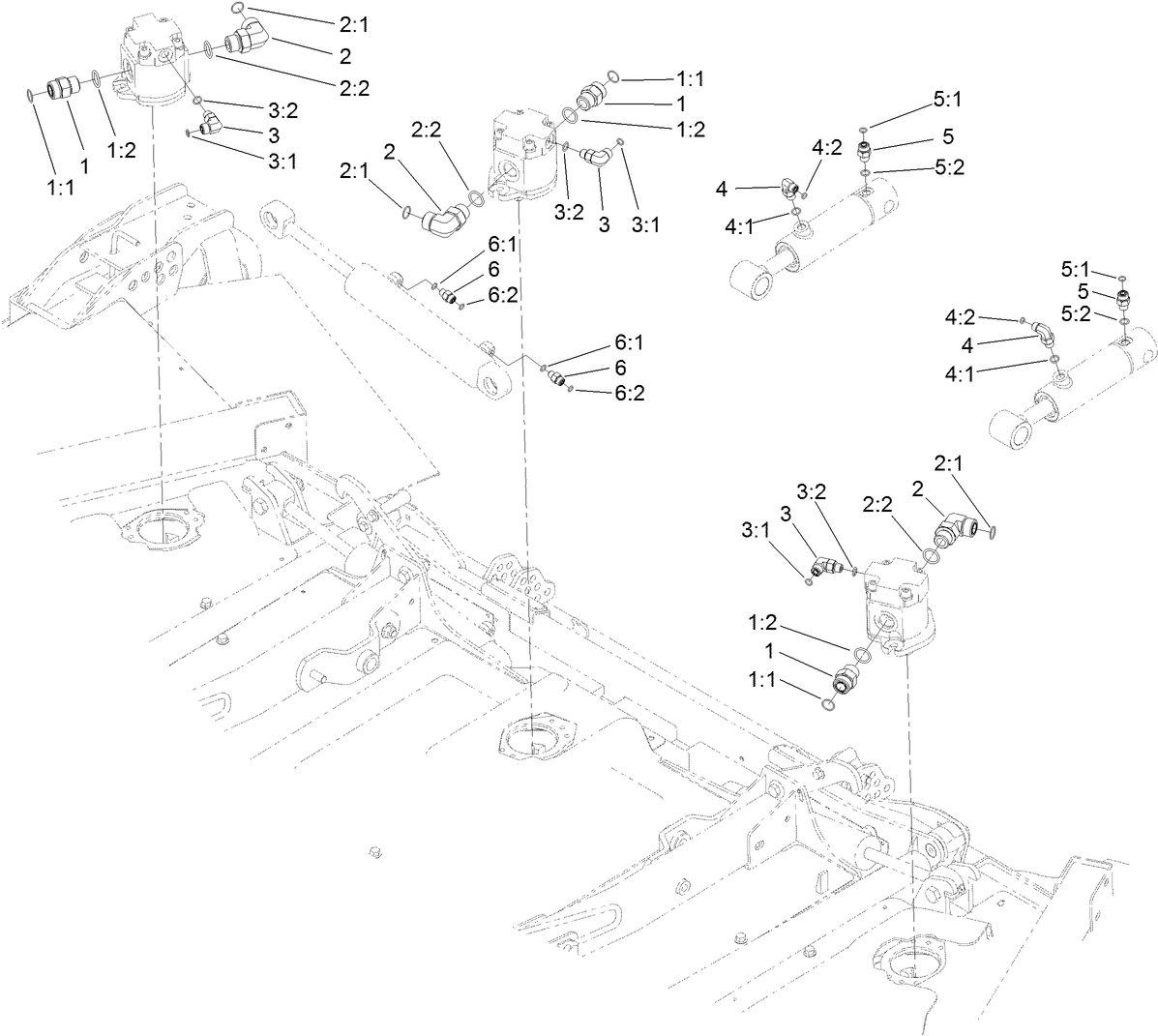 Front Deck Hydraulic Fitting Assembly