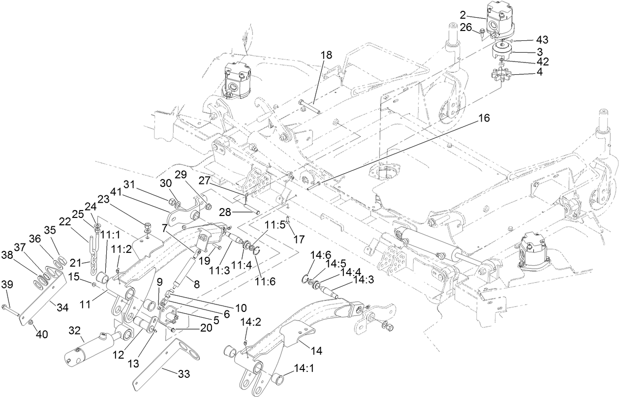 Front Deck Lift Arm Assembly