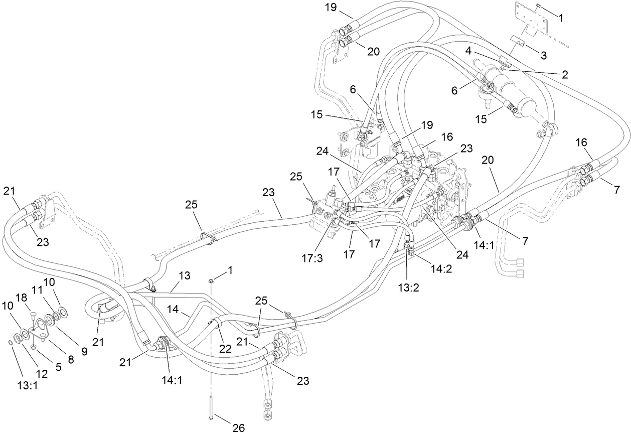 4 Wheel Drive Hydraulic Hose Assembly