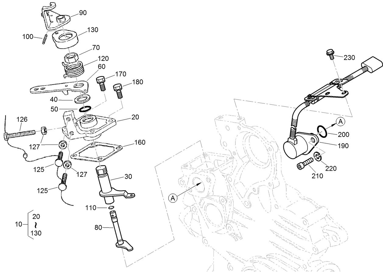 Stop Solenoid and Speed Control Plate Assembly