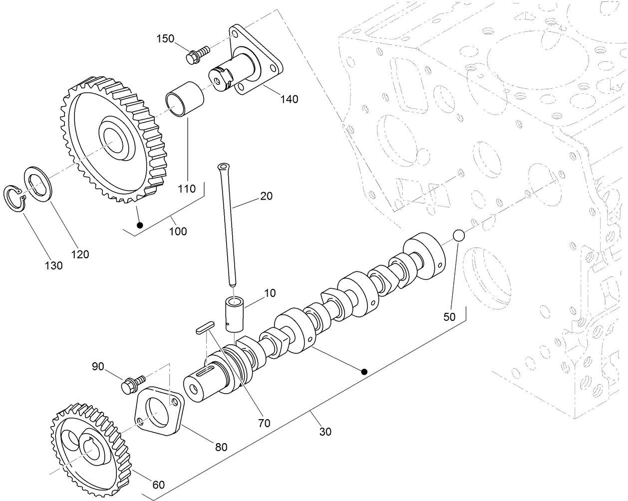 Camshaft and Idle Gear Shaft Assembly