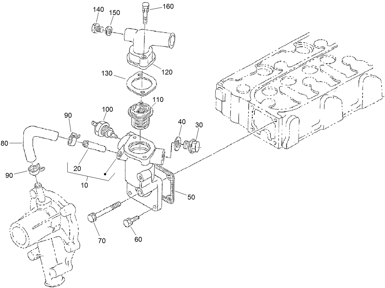 Water Flange and Thermostat Assembly