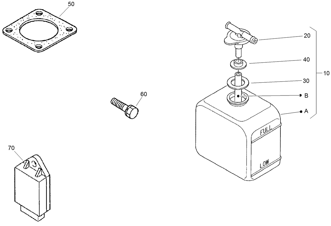 Muffler Gasket, Glow Controller and Overflow Bottle Assembly