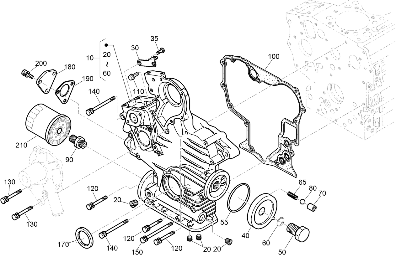 Gear Case and Oil Filter Cartridge Assembly