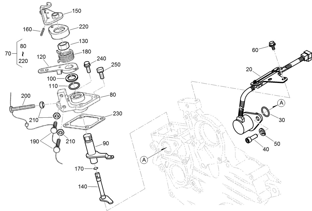 Stop Solenoid and Speed Control Plate Assembly