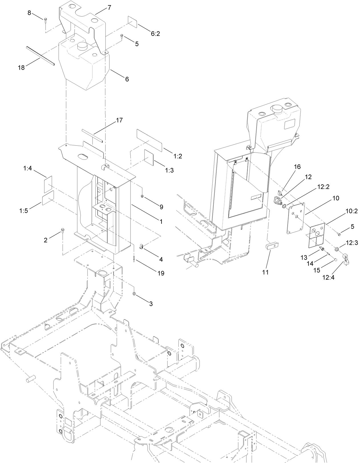 Rear Control Box and Coolant Tank Assembly
