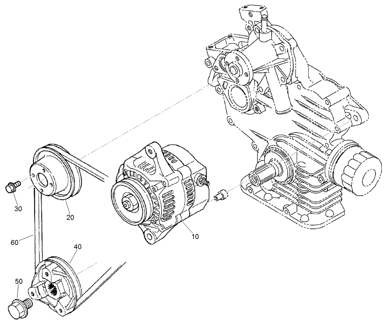 Alternator and Pulley Assembly