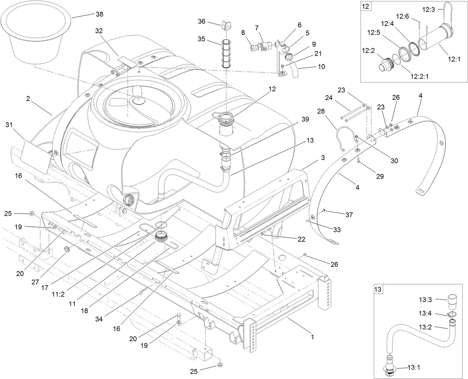 Saddle and Tank Mount Assembly