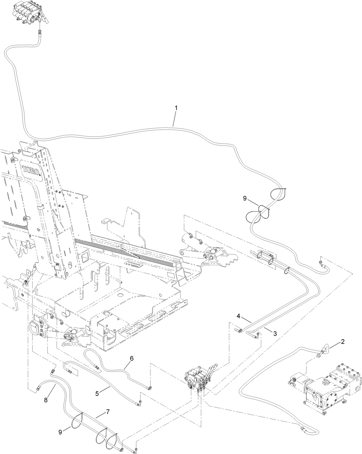 Thrust Frame Hydraulic Hose Assembly No. 4
