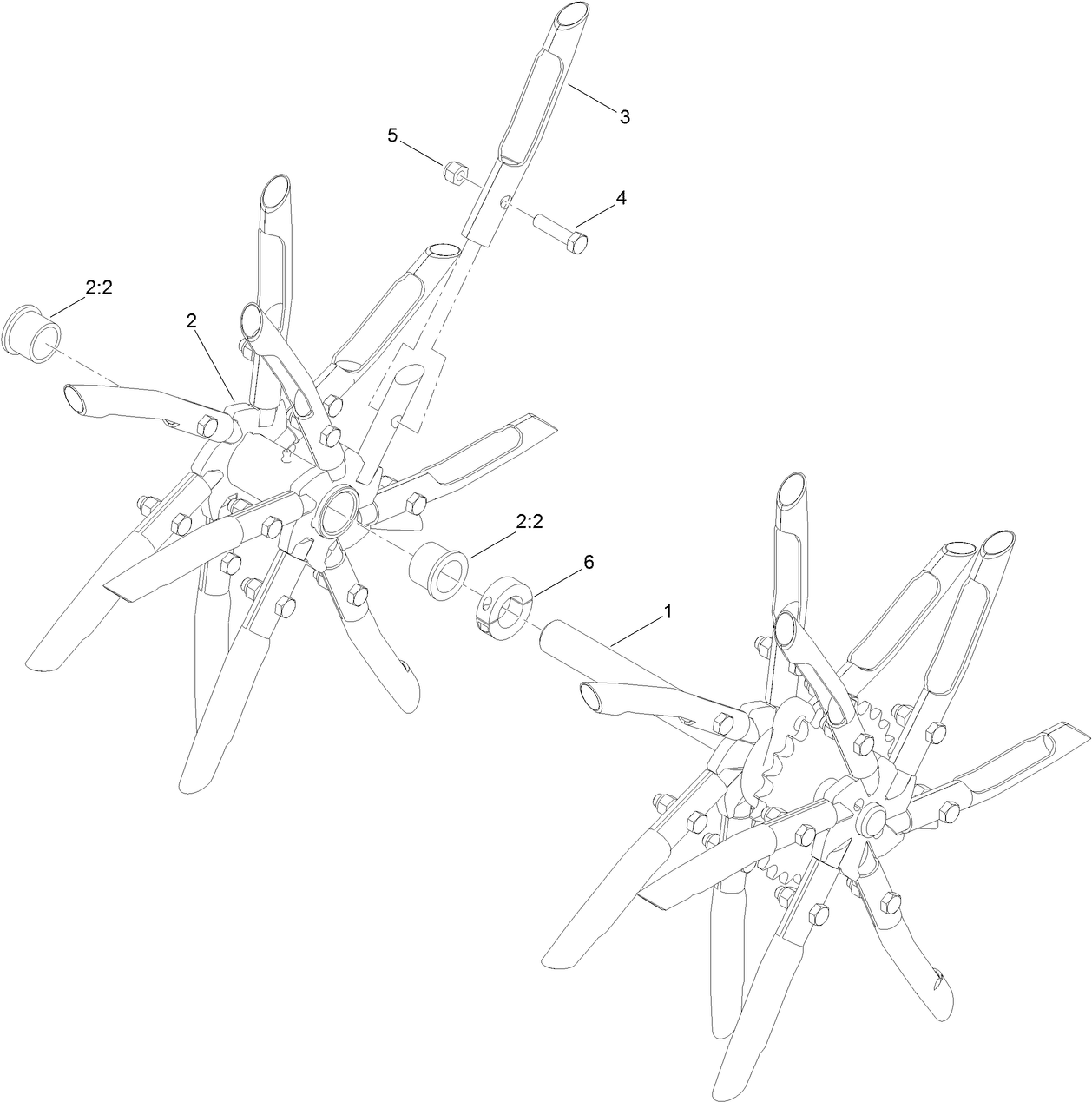 LH Tine Wheel Assembly No. 116-6739