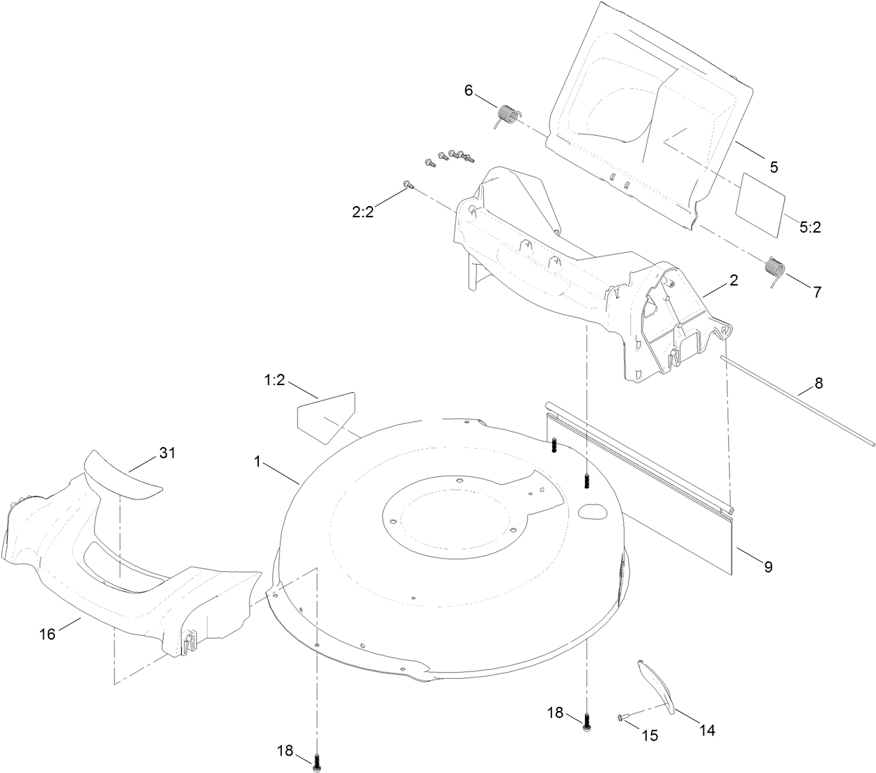 Chute and Rear Door Assembly