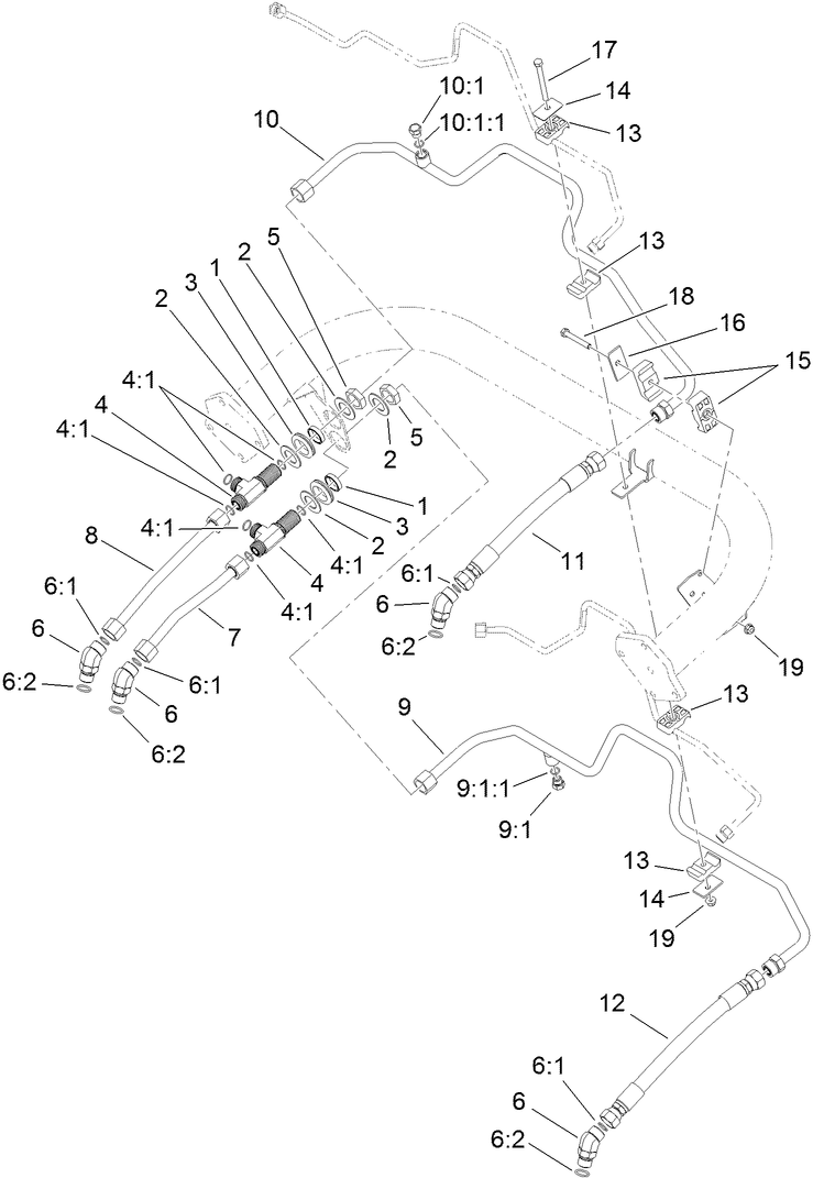 Traction Drive Hydraulic Line Assembly
