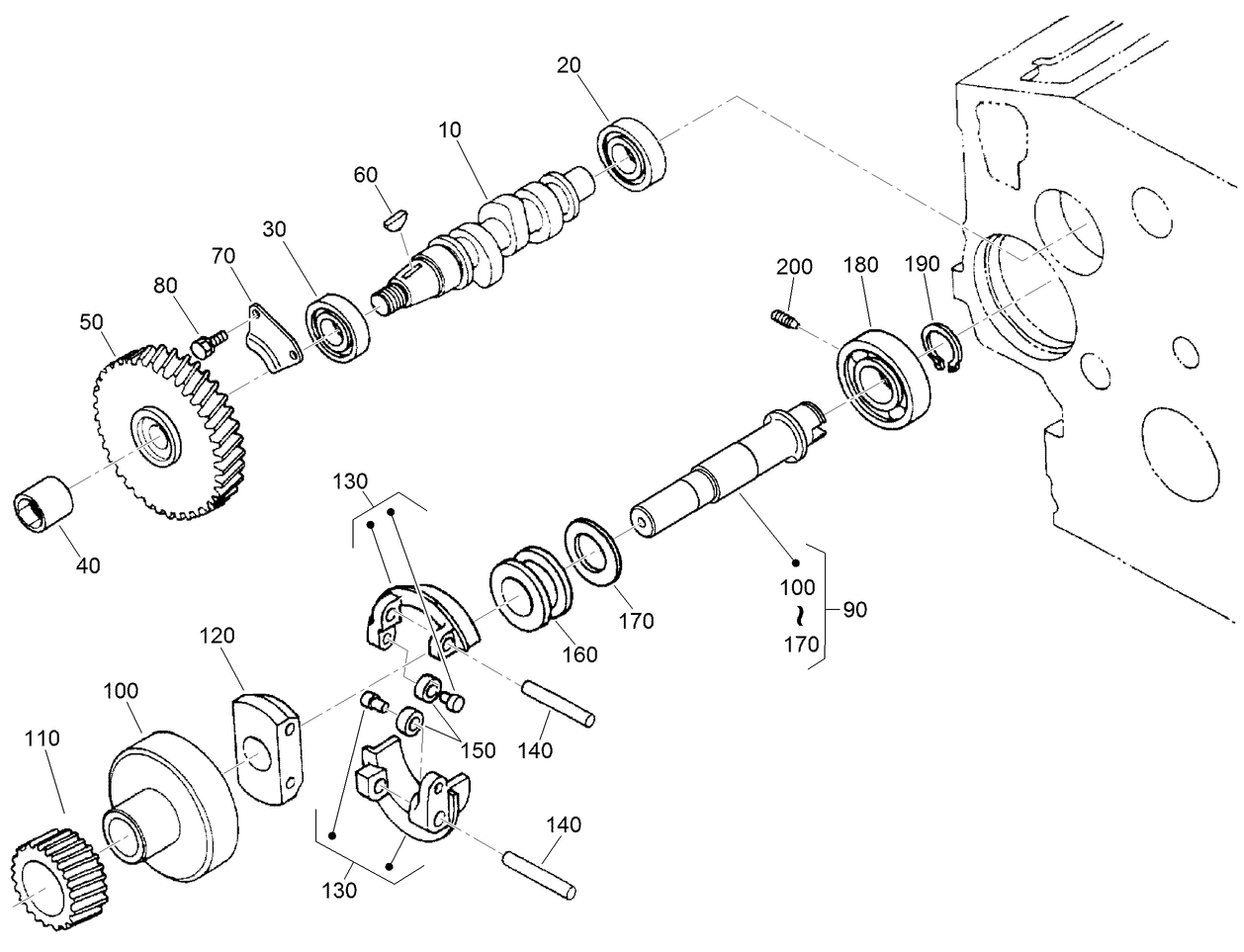Fuel Camshaft and Governor Shaft Assembly