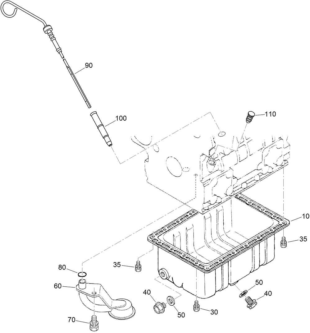 Oil Pan and Dipstick Assembly