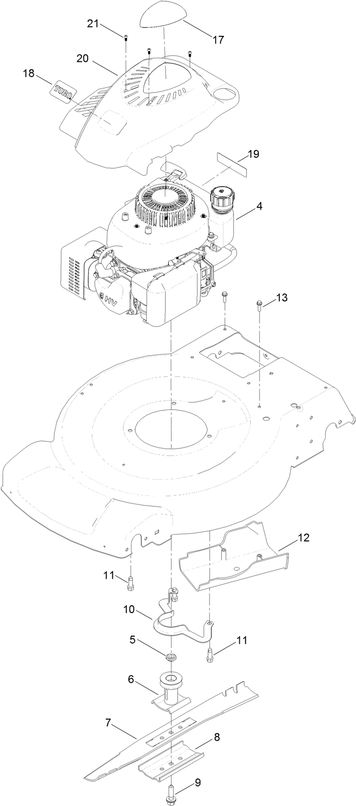 Engine and Blade Assembly