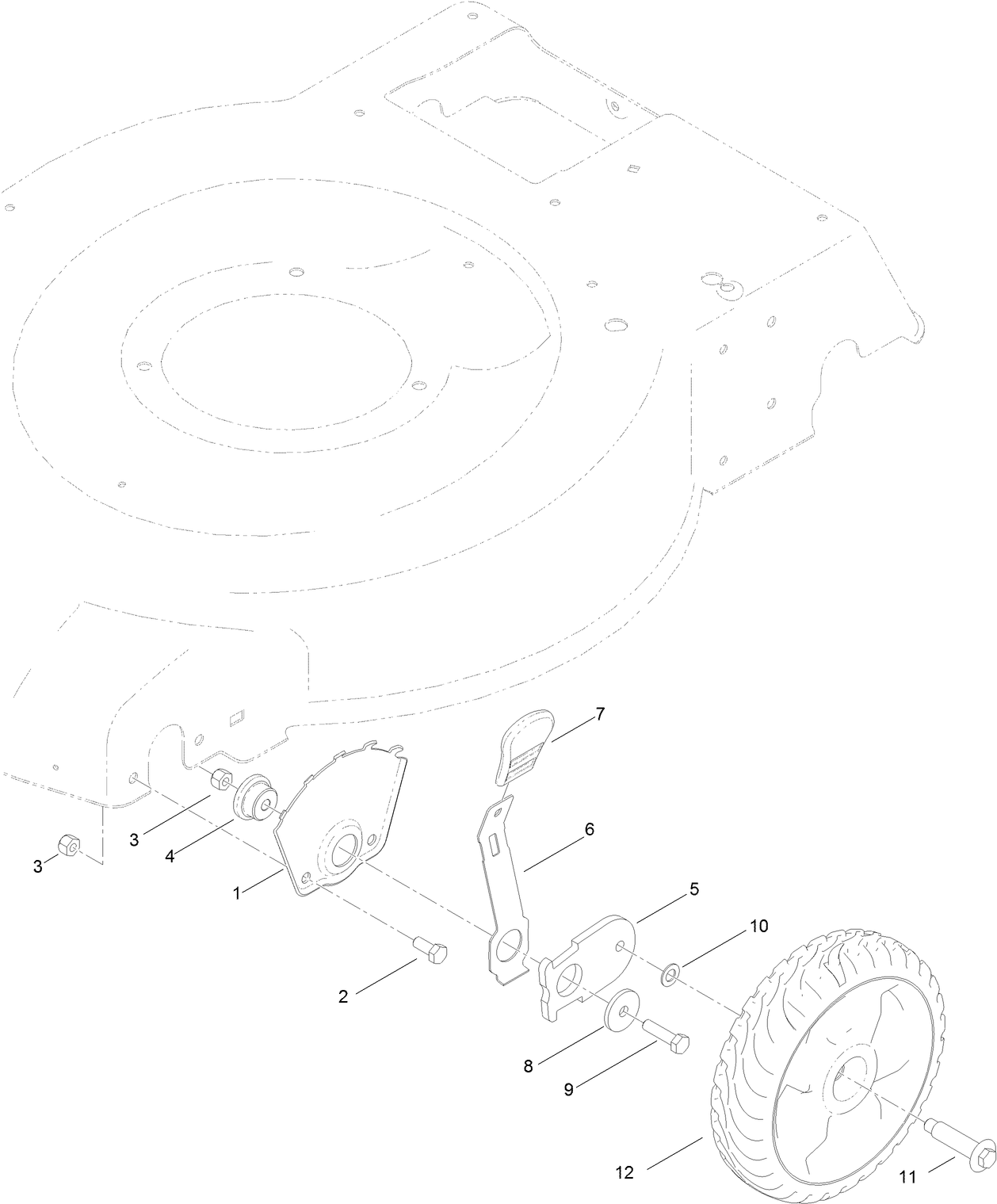 Front Wheel and Height-of-Cut Assembly