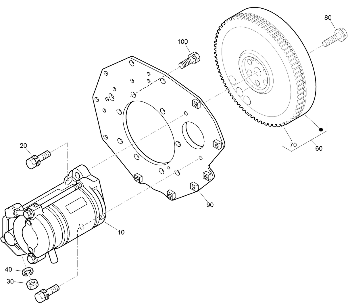 Starter and Flywheel Assembly