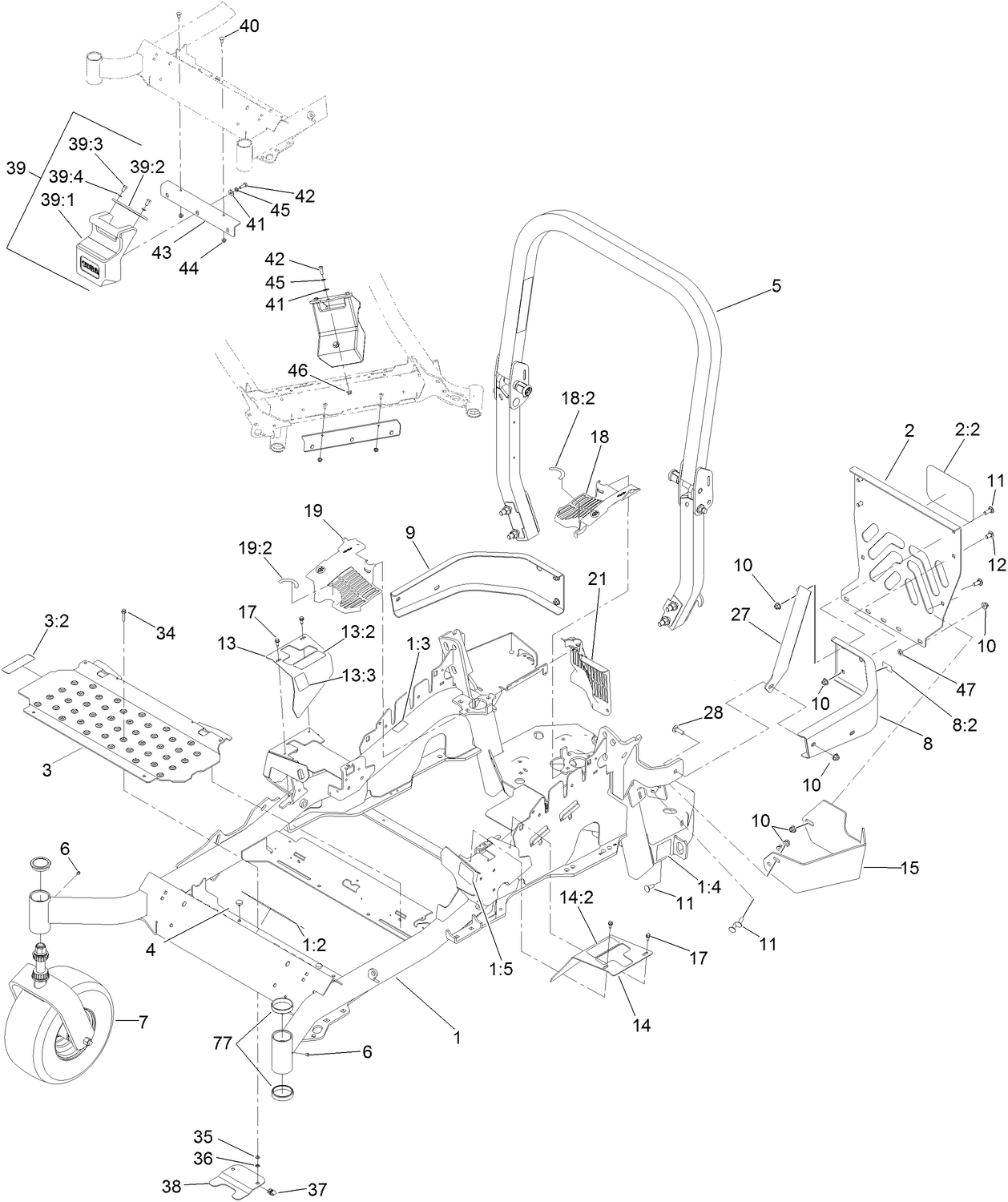 Frame and Caster Assembly