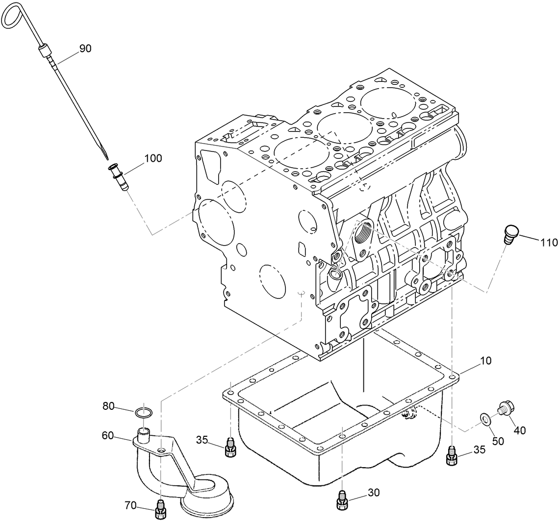 Oil Pan and Dipstick Assembly