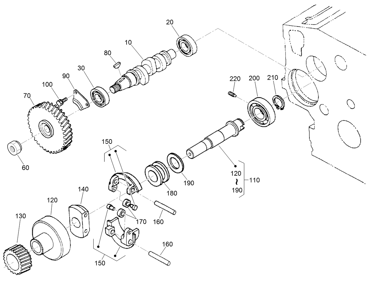Fuel Camshaft and Governor Shaft Assembly