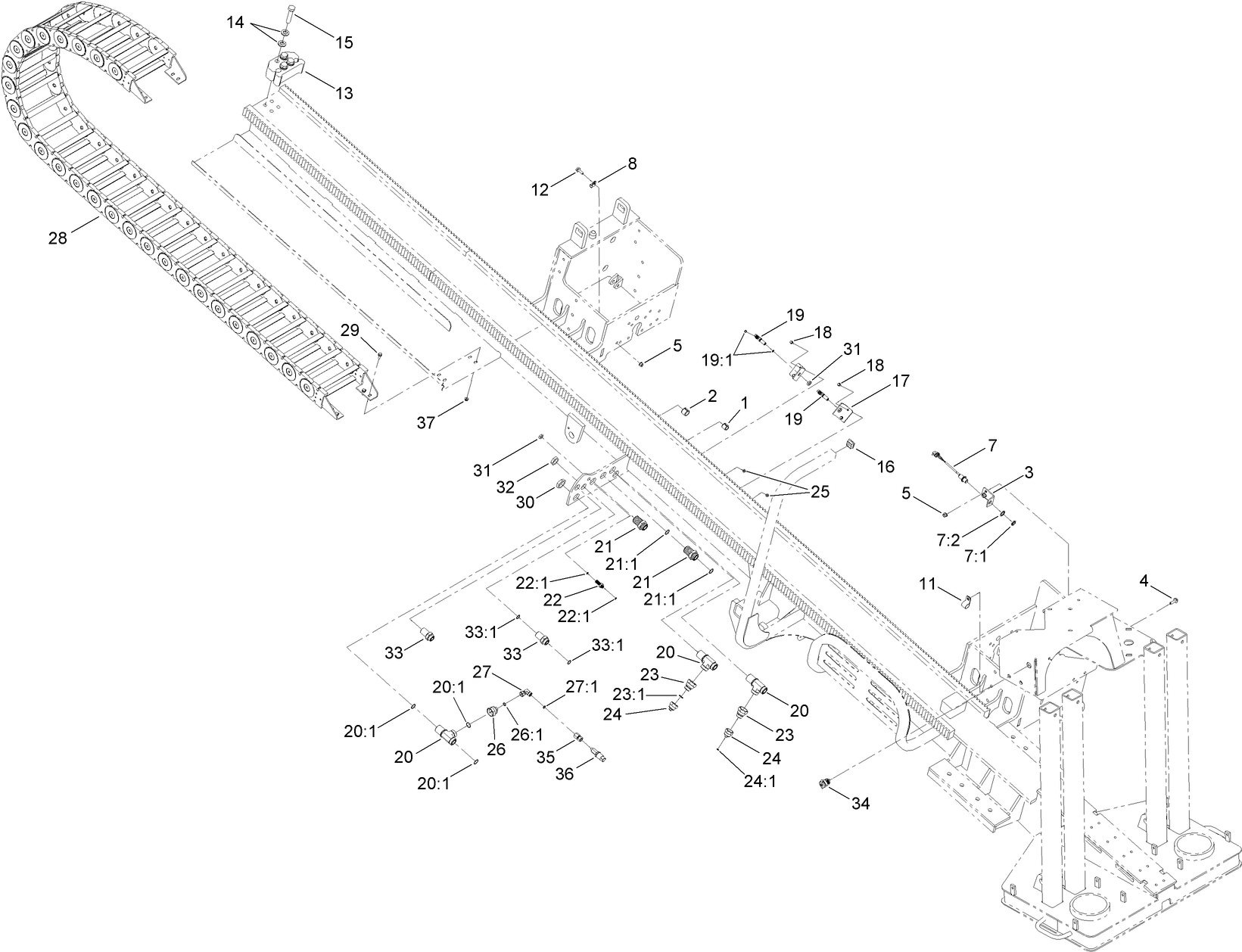 Thrust Frame Hose Carrier Assembly