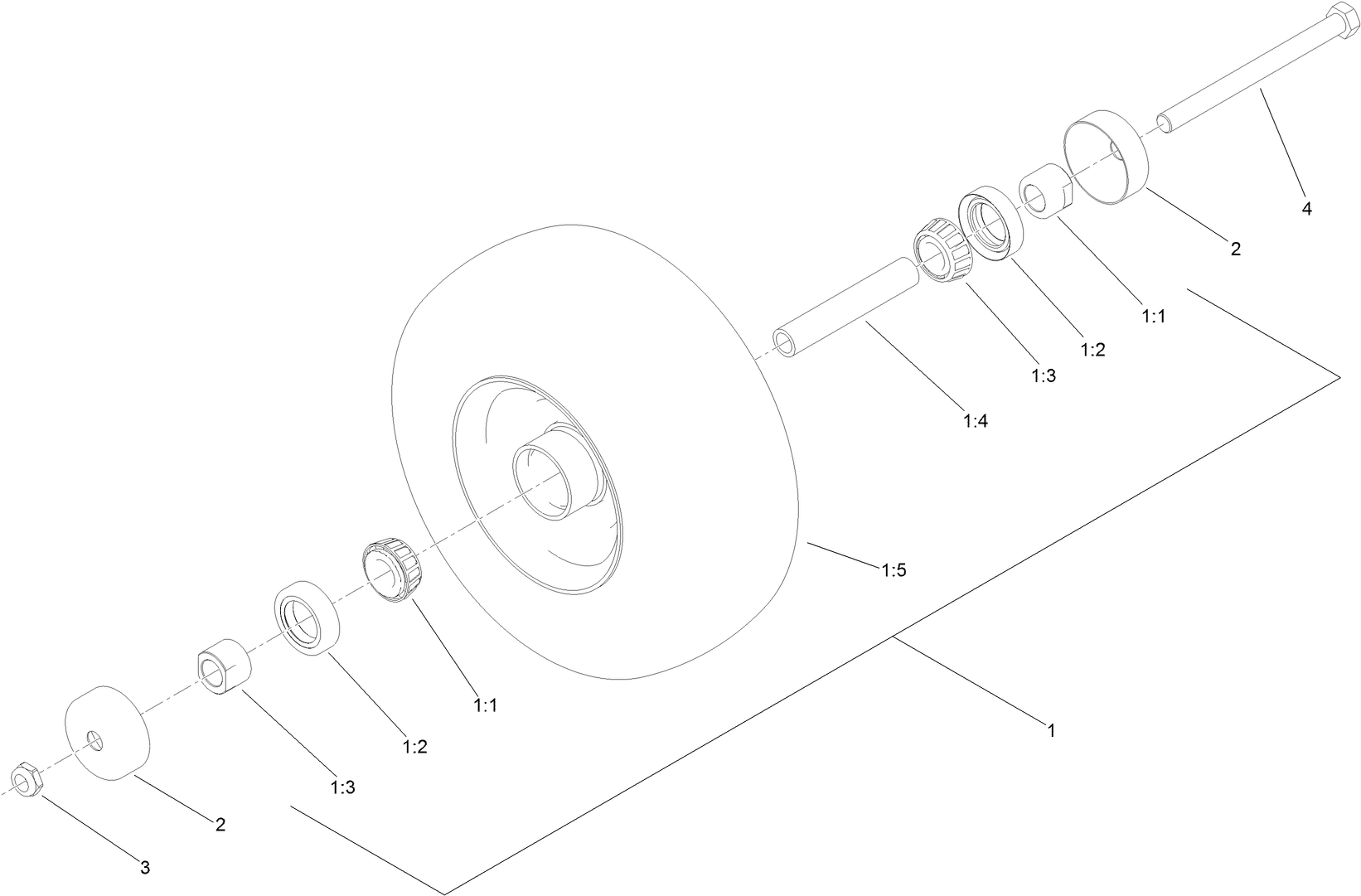 Wheel, Tire and Bearing Assembly No. 130-4558