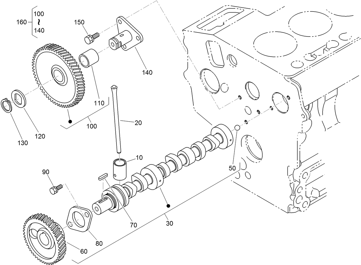Camshaft and Idle Gear Shaft Assembly