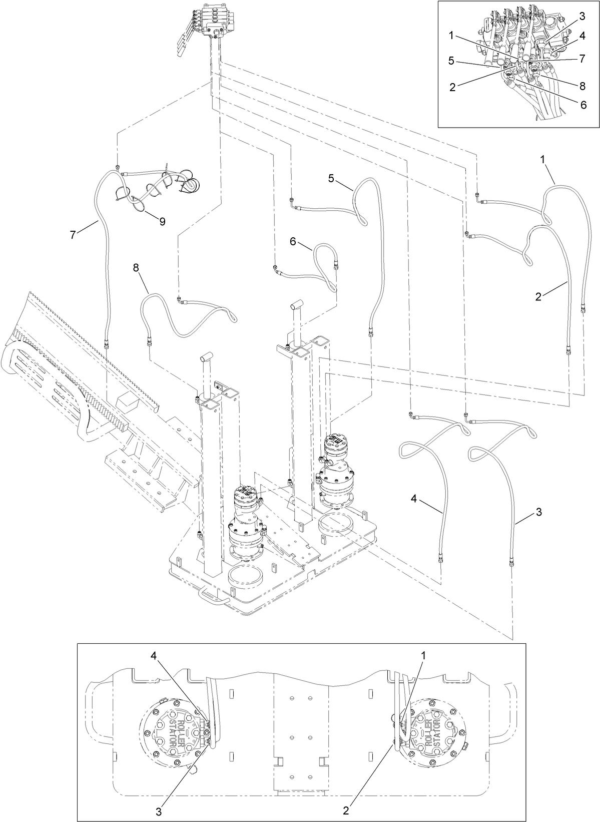 Thrust Frame Hydraulic Hose Assembly No. 1