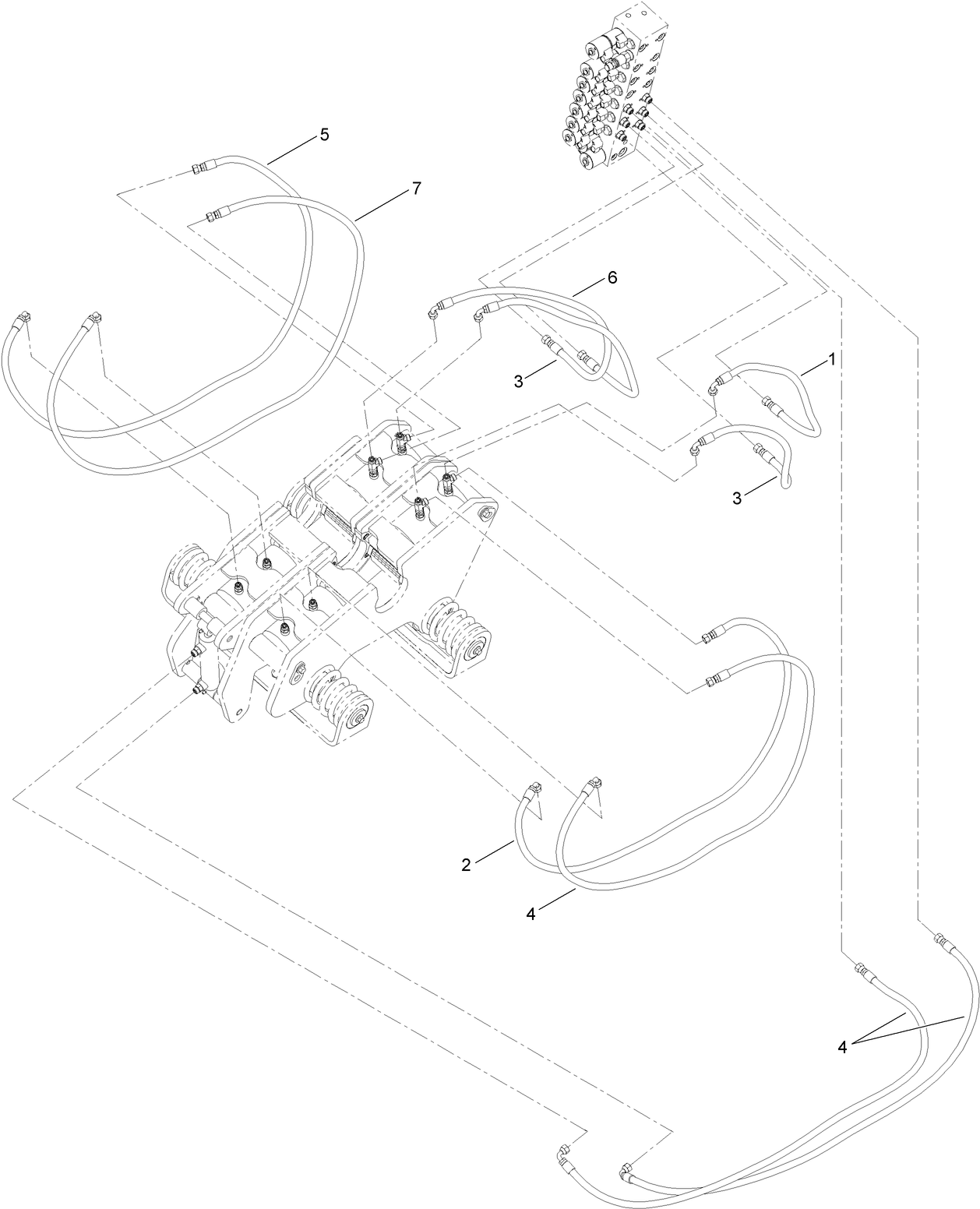 Thrust Frame Hydraulic Hose Assembly No. 2