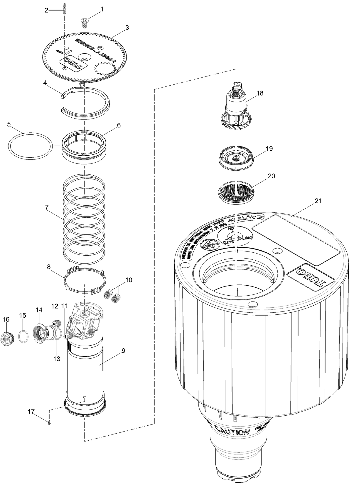 INF35 Series Golf Sprinkler w/ Dual Trajectory