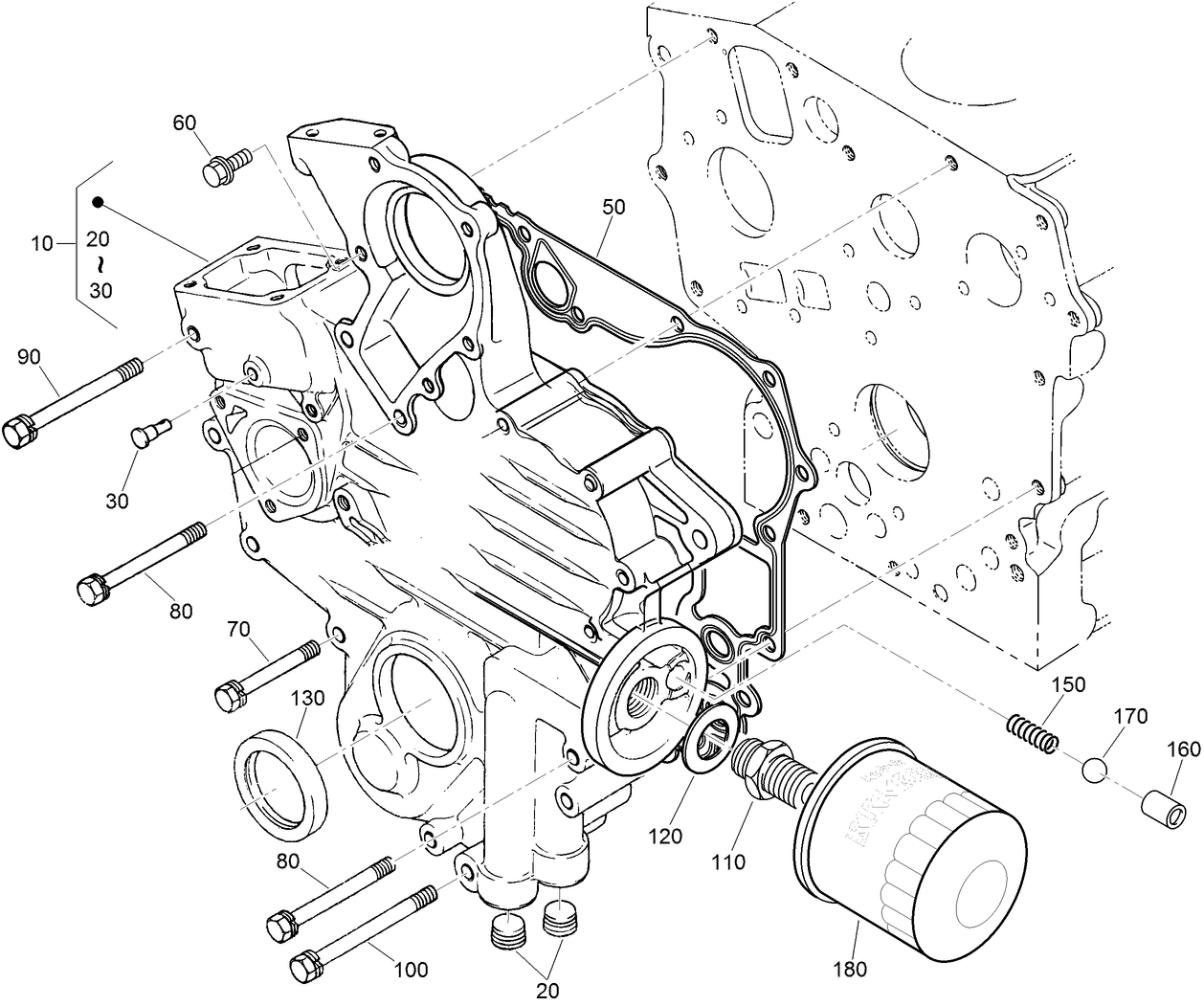 Gear Case and Oil Filter Cartridge Assembly