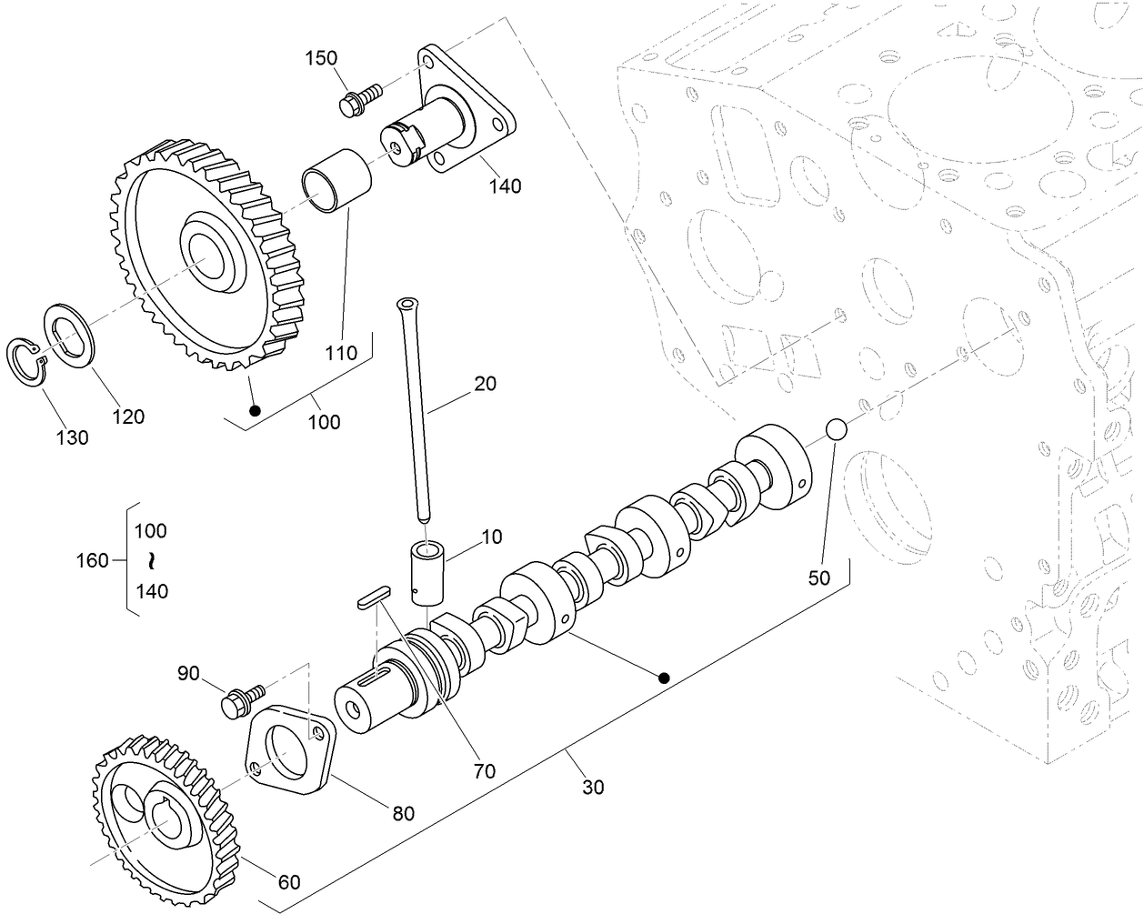 Camshaft and Idle Gear Shaft Assembly