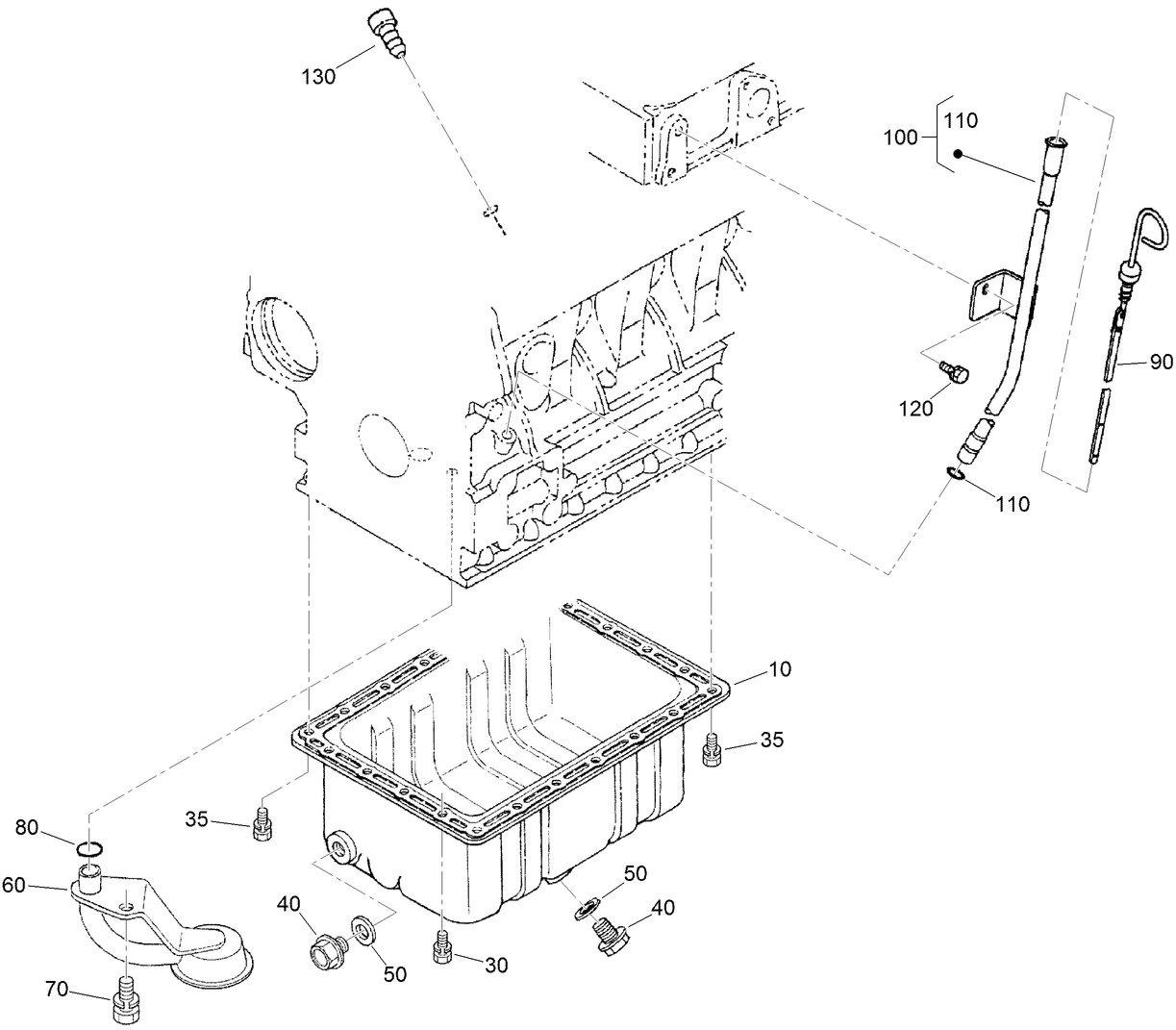 Oil Pan and Dipstick Assembly
