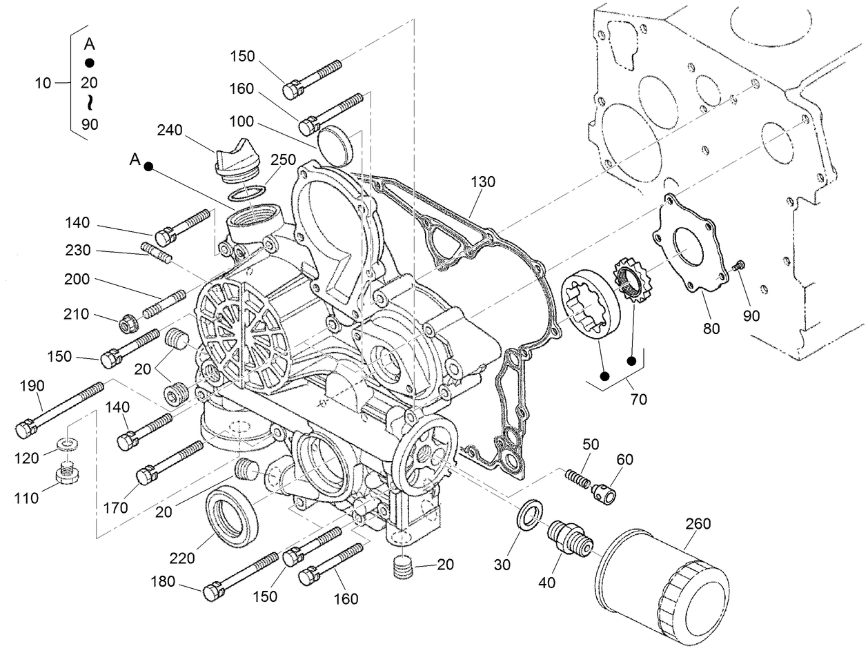 Gear Case and Oil Filter Cartridge Assembly