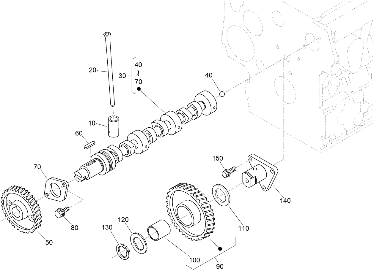 Camshaft and Idle Gear Shaft Assembly