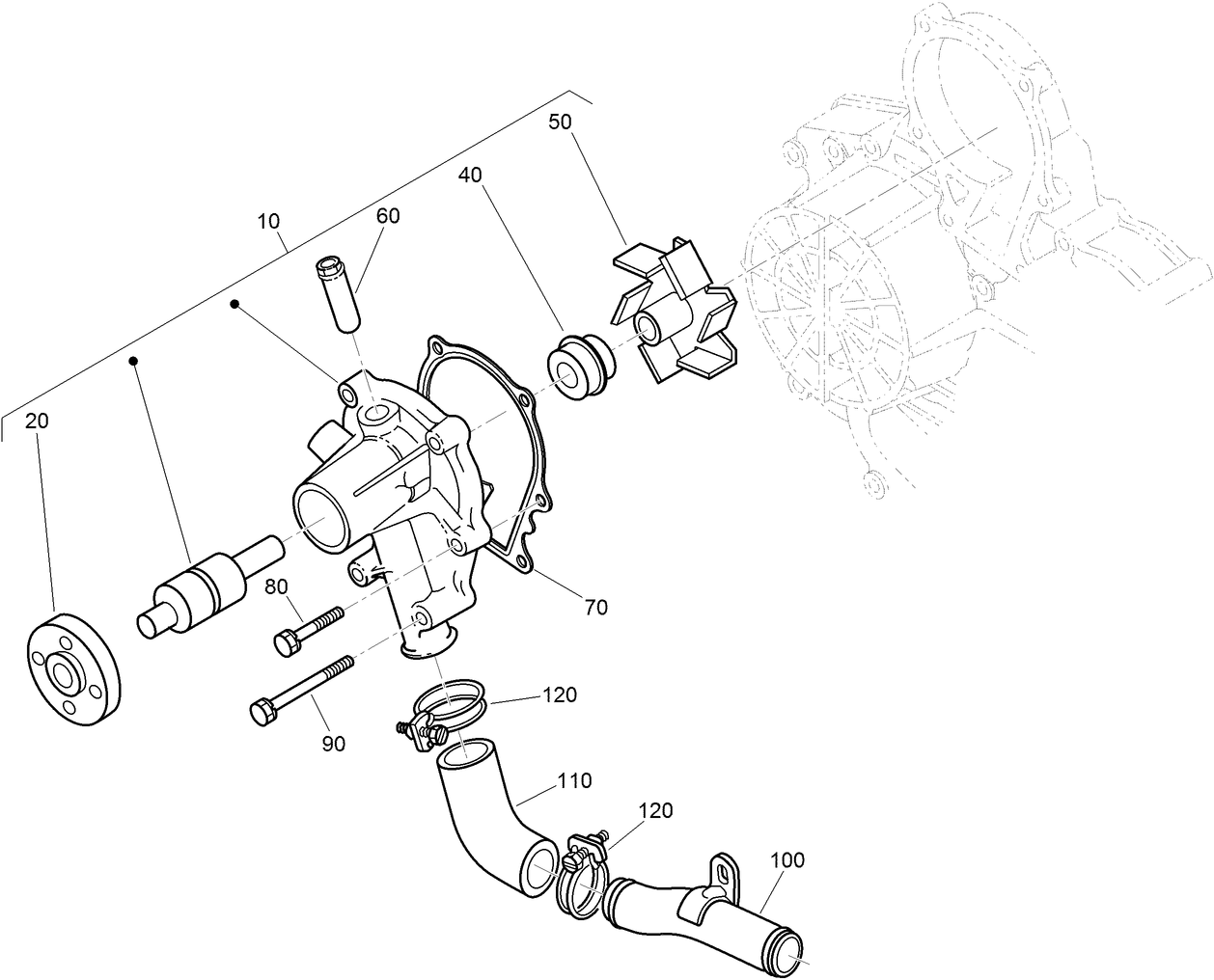 Water Pump and Water Pipe Assembly