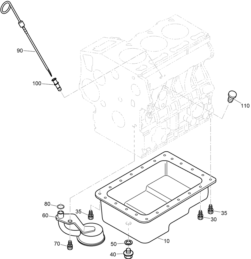 Oil Pan and Dipstick Assembly