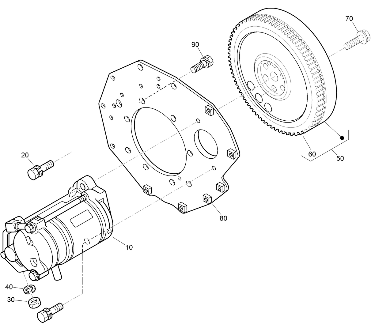 Starter and Flywheel Assembly