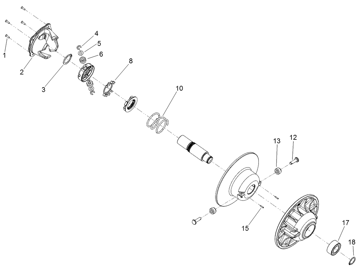 Secondary Clutch Assembly No. 121-9740