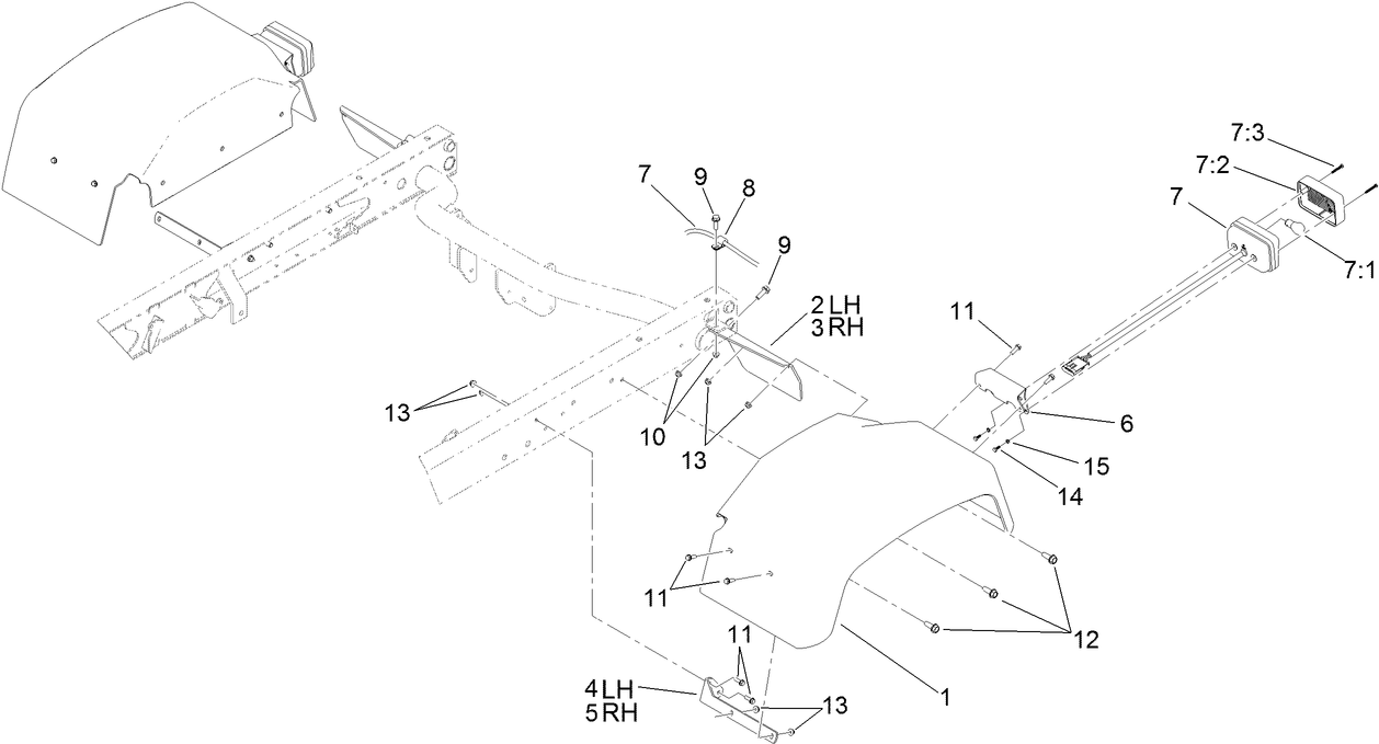 Rear Tail Light and Fender Assembly