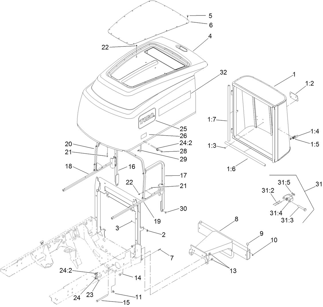 Hood, Screen and Bumper Assembly