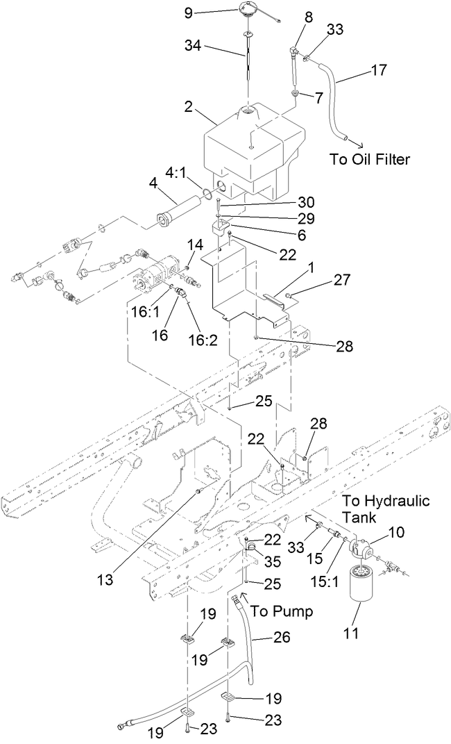 Hydraulic Tank and Filter Assembly